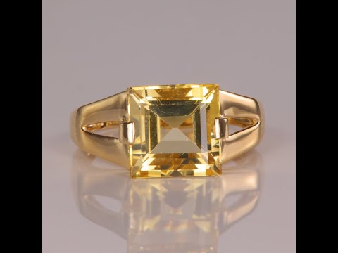14K Yellow Gold Citrine Ring 3.00 Carats