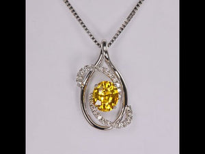 14K White Gold And Sapphire Pendant 1.27 Carats
