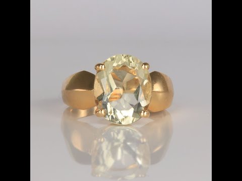14K Yellow Gold Sunstone Ring 3.75 Carats