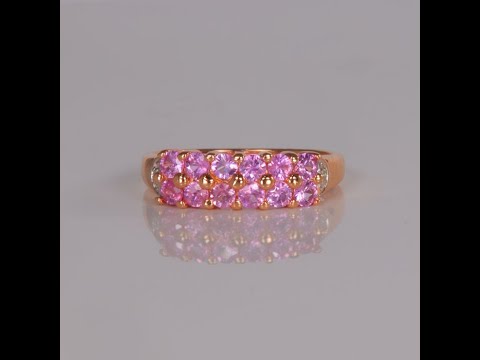 14K Rose Gold Pink Sapphire and Diamond Accent Ring 1.00 Carat