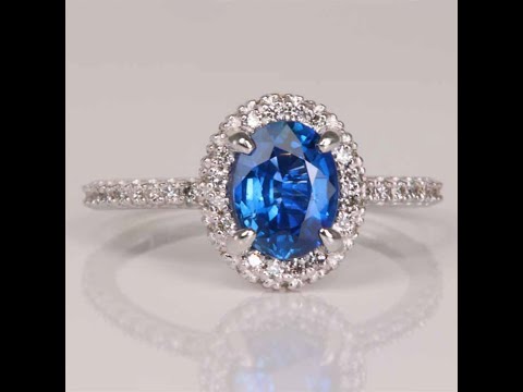 14K White Gold Sapphire and Diamond Ring 1.51 Carats