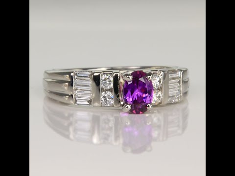 Estate Platinum .62ct Sapphire & Diamond Ring