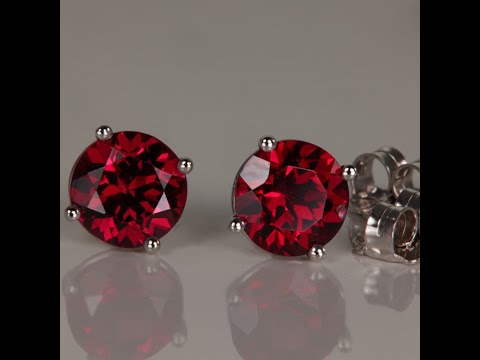 Pair of 14k White Gold Rhodolite Garnet Earrings 4.65 Carats