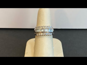 14K White Gold and Baguette Diamond Ring .75 Carats