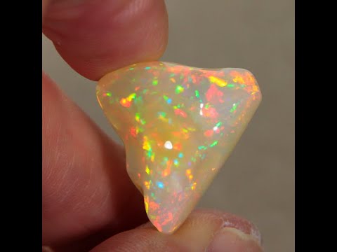Vivid Colors Freeform Sculptured Welo Opal Gemstone  35.84 Carats