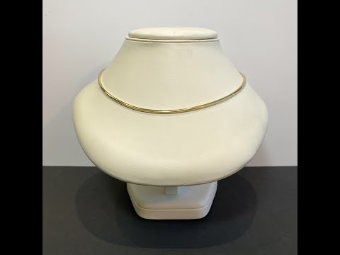 14K Yellow Gold Solid Omega Necklace