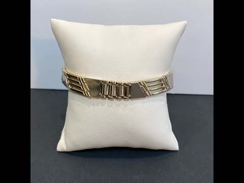 14K Two Tone White and Yellow Gold Link Bracelet
