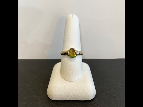 14K Yellow Gold Ammolite Doublet Ring