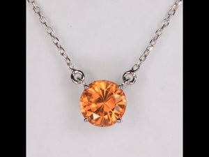 14K White Gold and Zircon Necklace