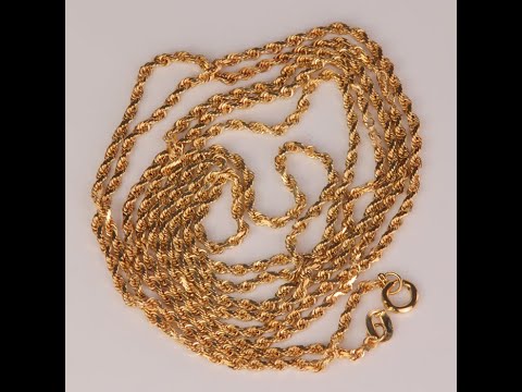 14K Yellow Gold Rope Chain 30"