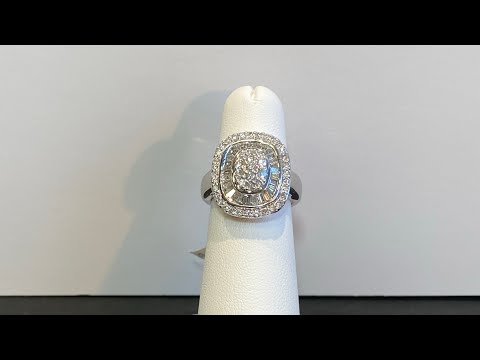 18K White Gold Fine Diamond Ring 1.20 Carats