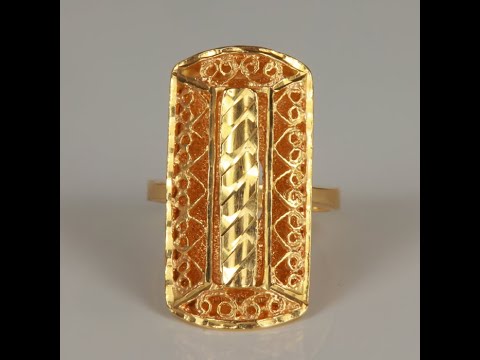 14K Yellow Gold Filigree Fashion Ring