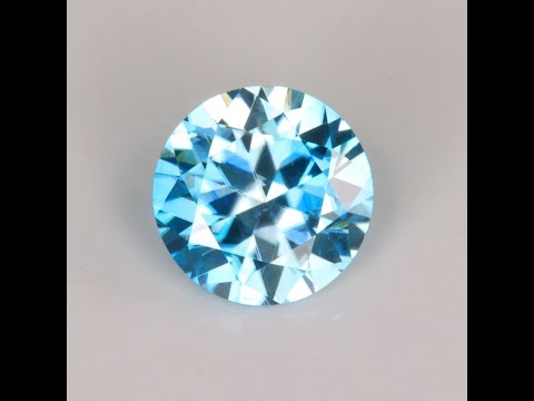 Round Brilliant Cut "Icy" Color Zoned Blue Zircon from Malawi 1.21 ct