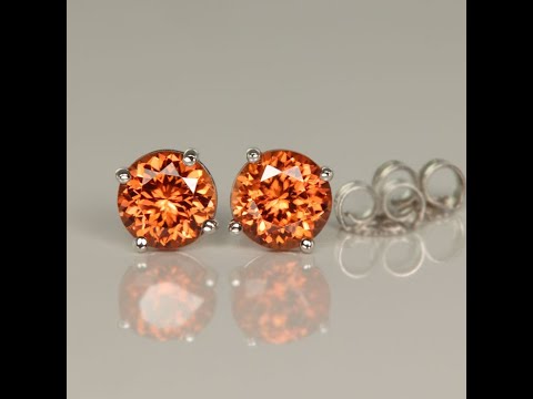 Bright and Brilliant Imperial Zircon Earring Studs 2.56cts
