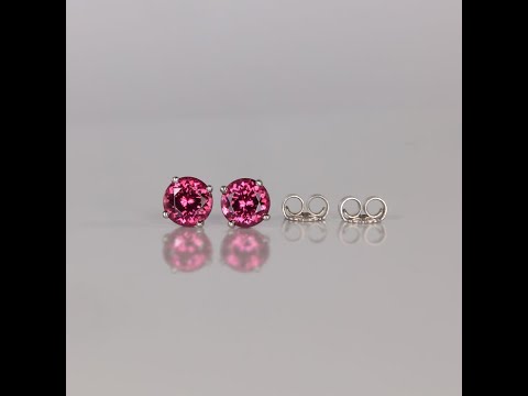 14K White Gold Umbalite Garnet Stud Earrings 1.62 Carats