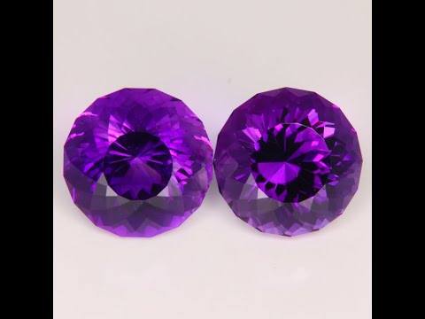 Pair of Fine Round Amethysts 14.90cts Total Weight