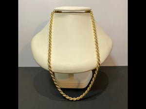 14K Yellow Gold Thick Rope Chain Necklace