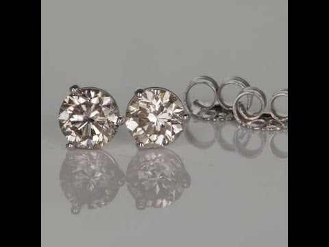 Diamond Stud Earrings .91 Carat