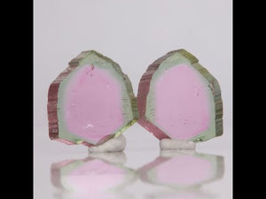 Pair of Red/Green Tourmaline Slices 10.50 Carats