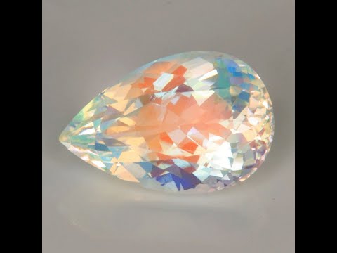 ON HOLD MF Pear Shape Brilliant Cut Faceted Rainbow Moonstone 3.55 Carats