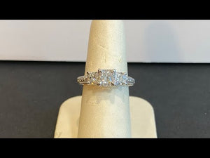 14K White Gold and Princess Cut Diamond Ring