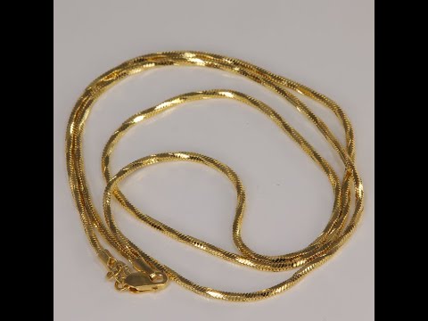 14K Yellow Gold Twisted Snake Chain 20"