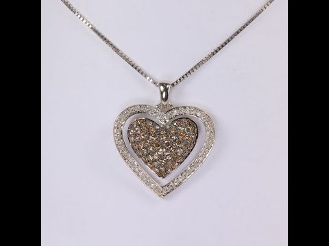10K White Gold Diamond Heart Pendant