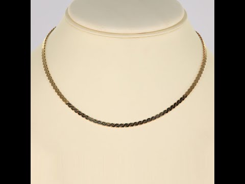 14K Yellow Gold Serpentine Necklace 15"
