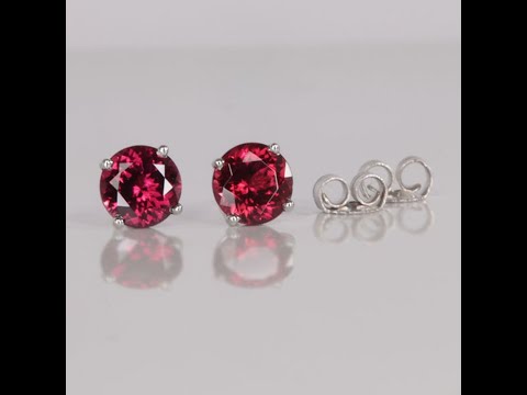 Chroma stud earrings, Octagon cut, Pink, Rhodium plated | Swarovski