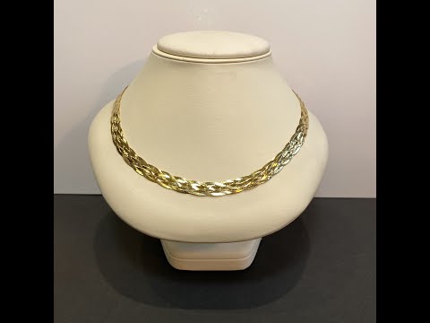 18K Yellow Gold Braided Omega Necklace