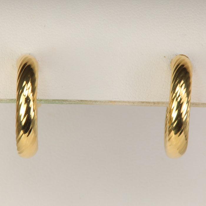 gold twist hoop earrings