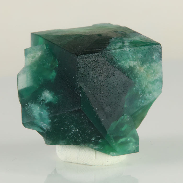 Deep Green Cubic Rogerley Fluorite Crystal 37.34 Grams