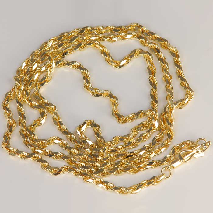 yellow gold rope chain estate piece