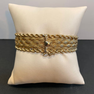 yellow gold woven braid rope bracelet