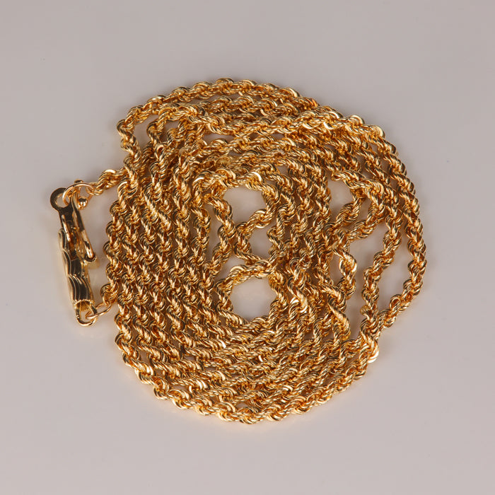 yellow gold estate rope chain 