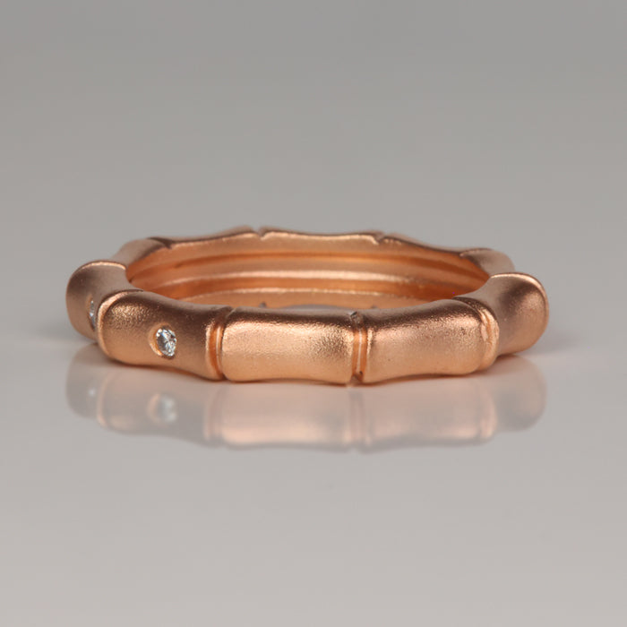 rose gold and diamond bamboo ring