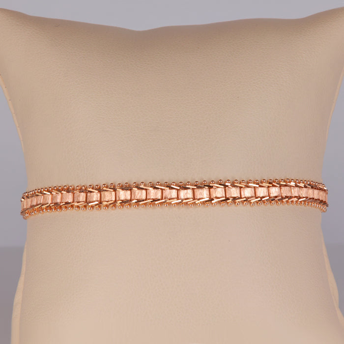 rose gold estate bracelet diamond cut beaded fancy links