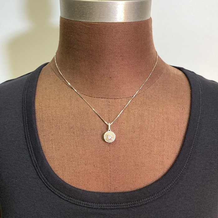 rose and white gold diamond pendant
