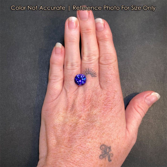 size of round brilliant tanzanite