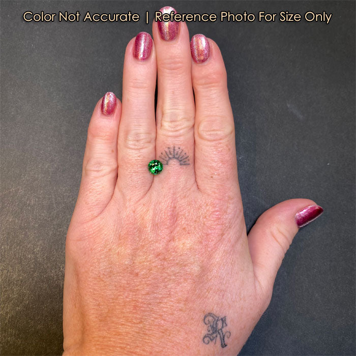 green tsavorite garnet gemstone size reference
