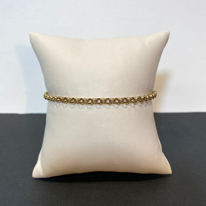 yellow gold round open link bracelet