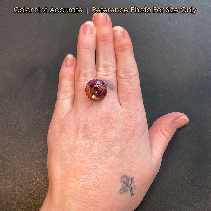 ametrine gemstone size reference to hand