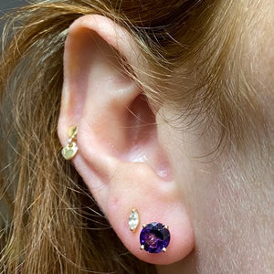 round cut amethyst stud earrings