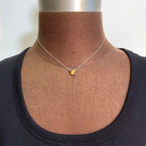 white gold zircon necklace round brilliant cut