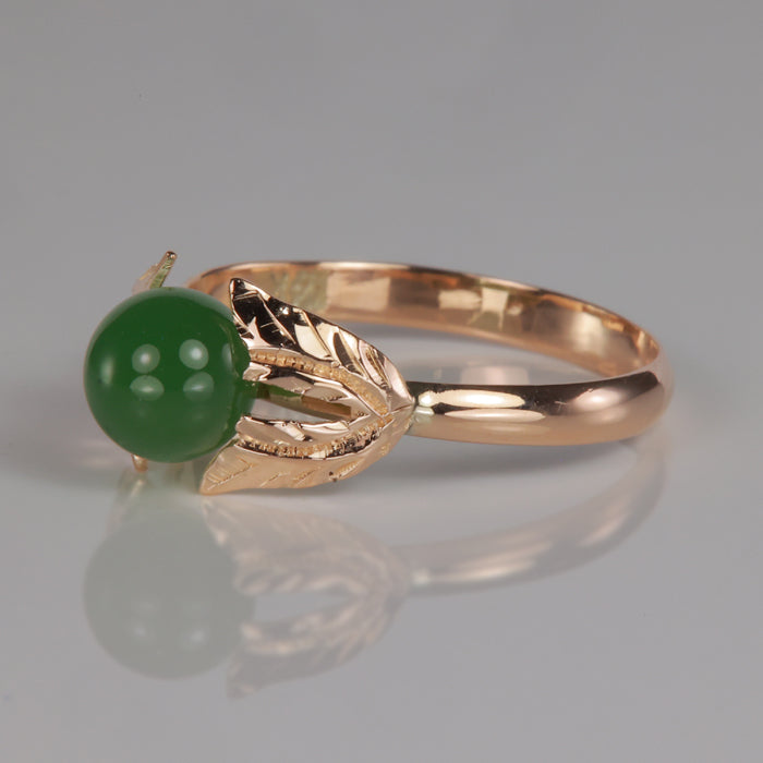 yellow gold round agate ring