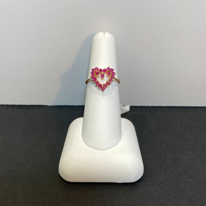 ruby heart ring 14k yellow gold 