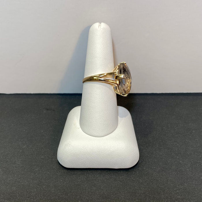 10k yellow gold rutilated quartz ring