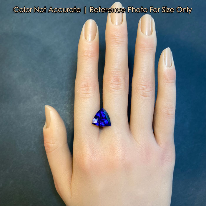 tanzanite gemstone blue color trilliant cut size