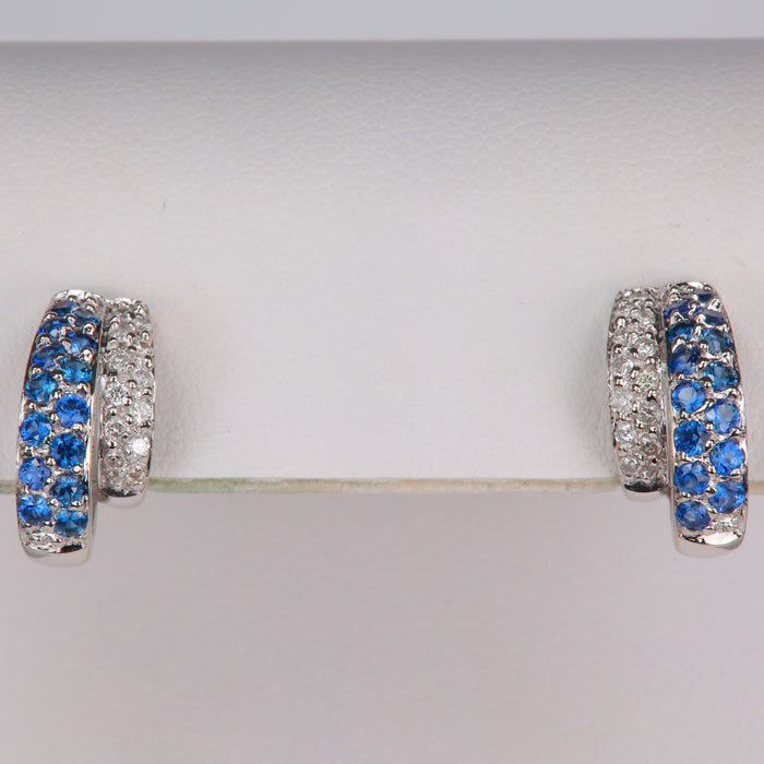 white gold sapphire and diamond earrings