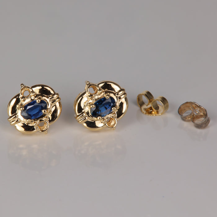 yellow gold and sapphire earrings 